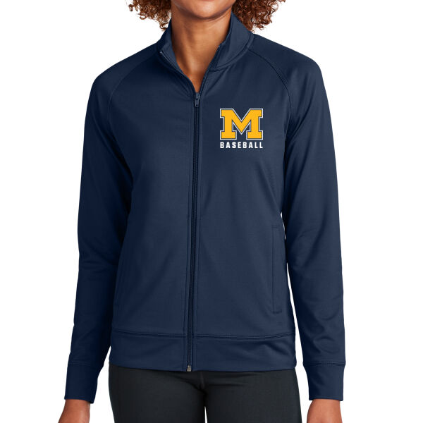 Mavericks Baseball Ladies Navy Sport Wick Stretch Full Zip Cadet Jacket Thumbnail