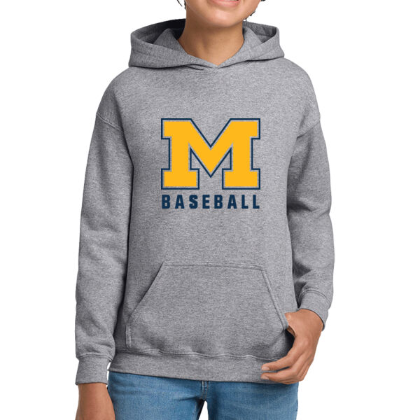 Mavericks Baseball Grey Youth Heavy Blend Hooded Sweatshirt Thumbnail