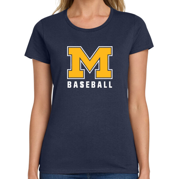 Mavericks Baseball Ladies Navy Heavy Cotton 100% Cotton T Shirt Thumbnail