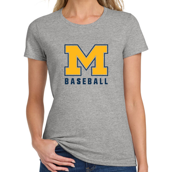 Mavericks Baseball Ladies Grey Heavy Cotton 100% Cotton T Shirt Thumbnail